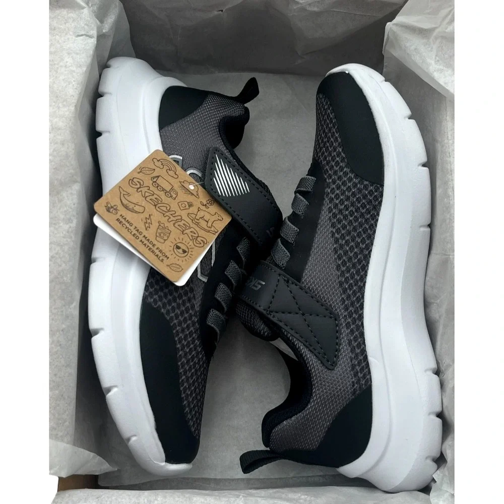 Skechers Squad Little Boys Slip-on Sneakers Size 13 Gray Charcoal Black Shoes